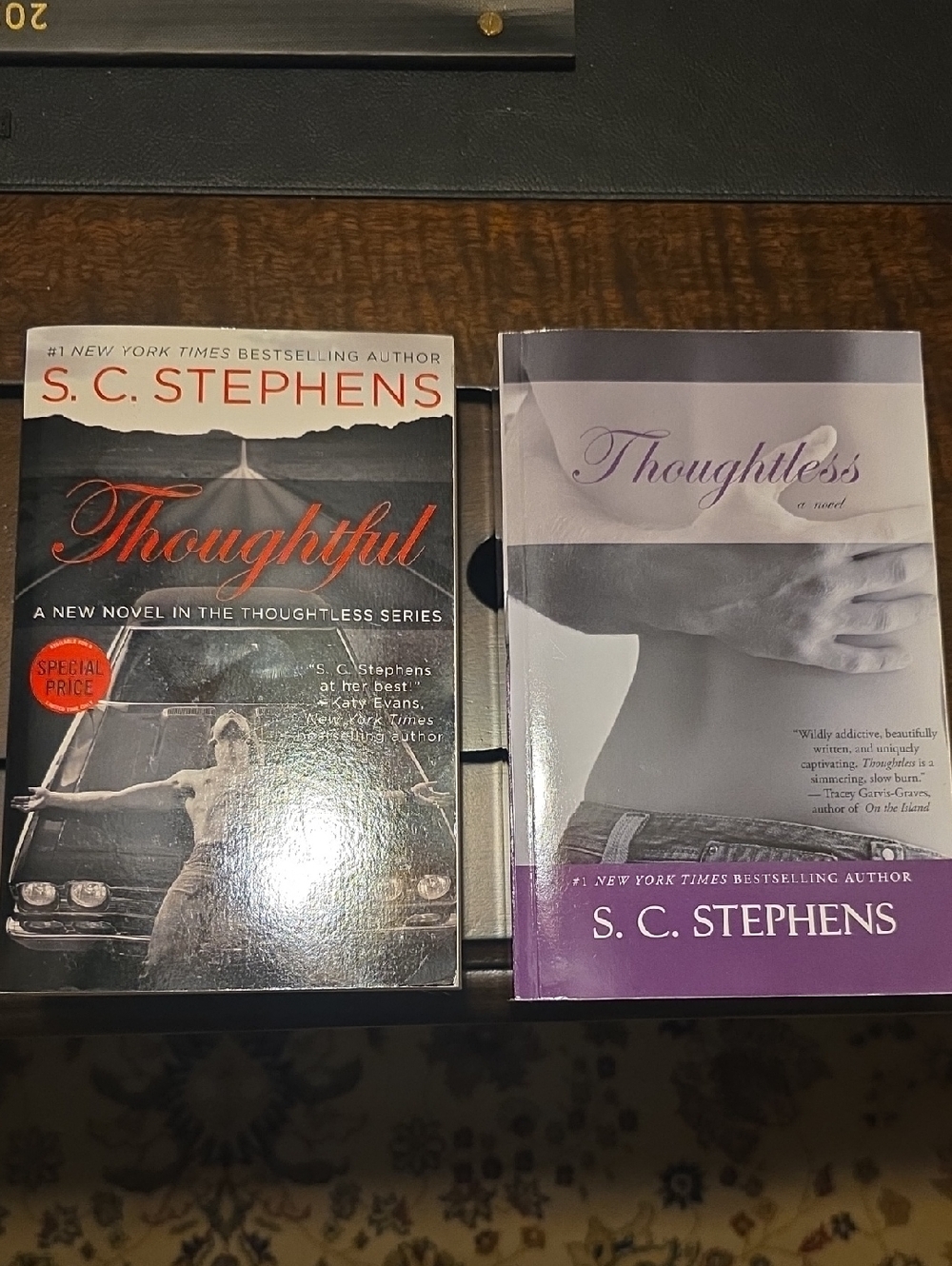 Thoughtful & Thoughtless by S.C. Stephens - Black, White & Purple Covers